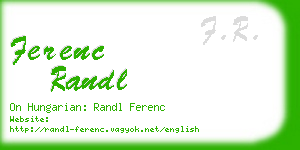 ferenc randl business card
